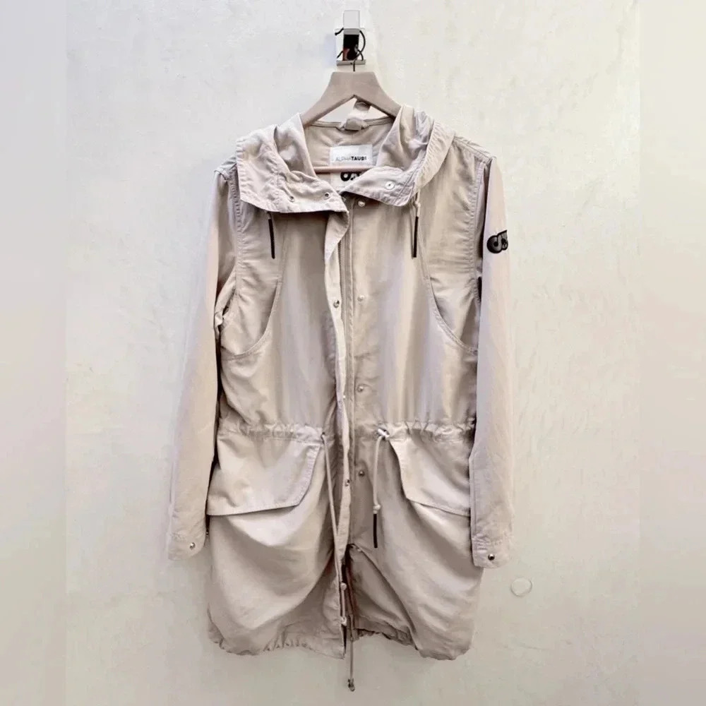 Alpha Tauri || Long Line Trench Coat Performance in Cream Large
